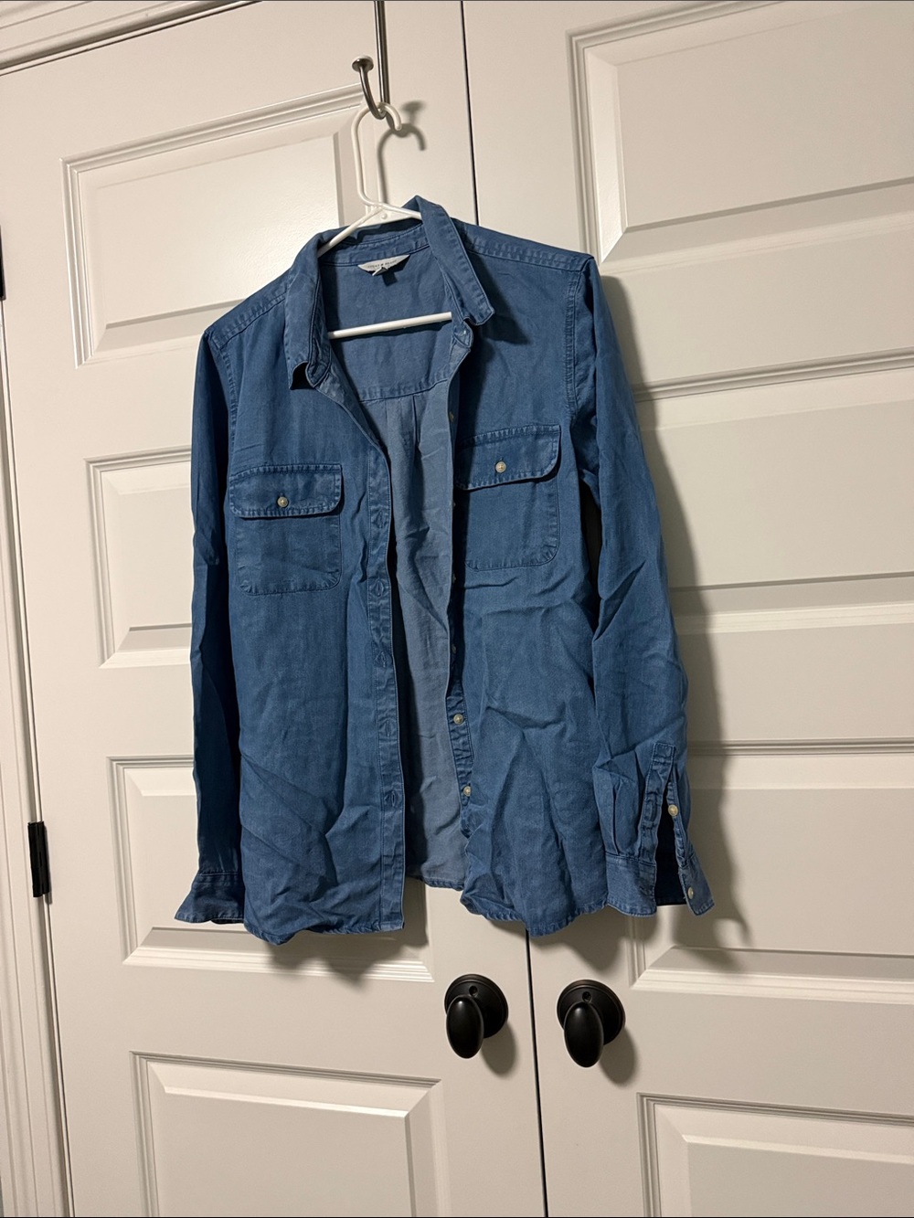 Women’s Casual Blue Button-Up Shirt Jacket